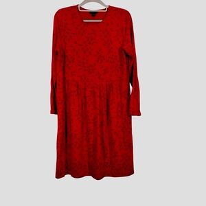 J.Jill red long sleeve dress